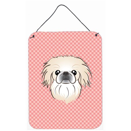 Carolines Treasures Checkerboard Pink Pekingese Wall and Door Hanging Prints BB1221DS1216